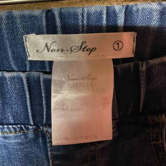 Non-Stop Distressed Stretchy Medium Wash Blue Denim Skinny Jeans Junior's Size 1 - Picture 6 of 8